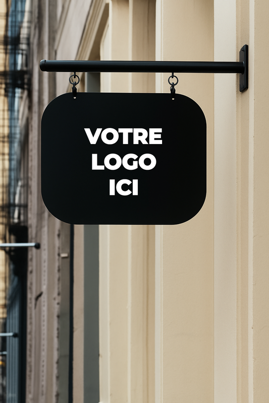 Enseigne drapeau suspendu - Élégante Enseigneup