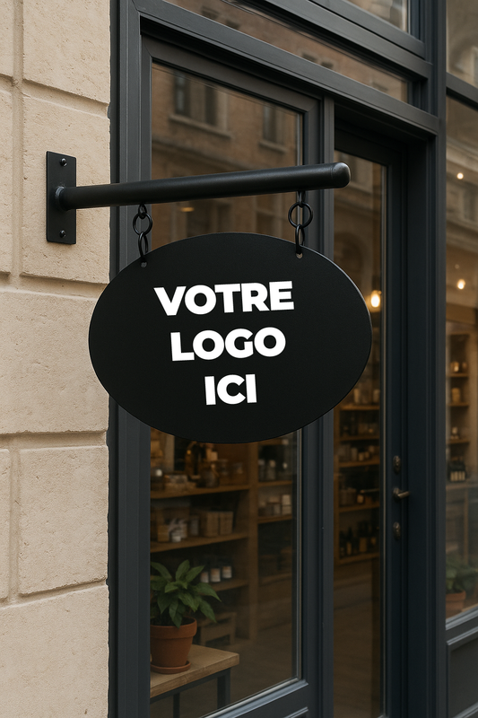 Enseigne drapeau suspendu - Élégante Enseigneup