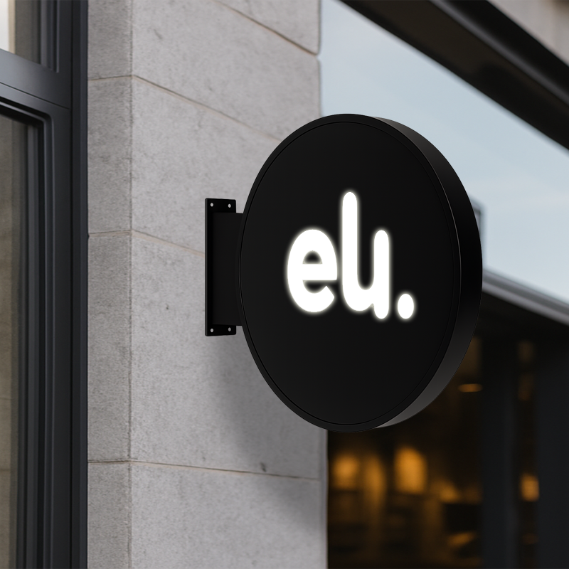 Enseigne Drapeau Lumineuse Ronde Enseigneup