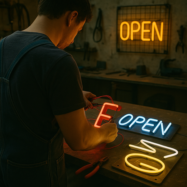 Néon personnalisé open - Enseigneup